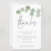 バジェット結婚ユーカリの3枚の写真引用文感謝してい (正面)