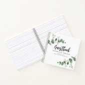 バジェット結婚ユーカリプタスシンプルラスティックゲストブック ノートブック (内部)