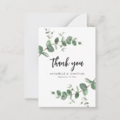 バジェット結婚ユーカリプタス緑の詳細感謝していユーザ ノートカード (正面)
