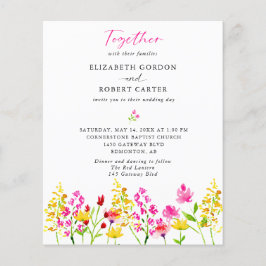 バジェット結婚ワイルドフラワーの水の色エレガント