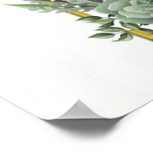 バジェット結婚式の招待素朴葉 ポスター (角)