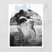 バジェット結婚式を保存する日付招待状ボウフォト (正面)