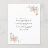 バジェット結婚式招待状シックピンク牡丹 チラシ (裏面)