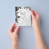 バジェット結婚式招待状ブラックバラゴシック チラシ (手)