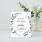 バジェット結婚式招待状モダンオリーブ葉 (スタンド正面)