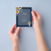 バジェット結婚式招待状素朴サンフラワーズシック チラシ (手)