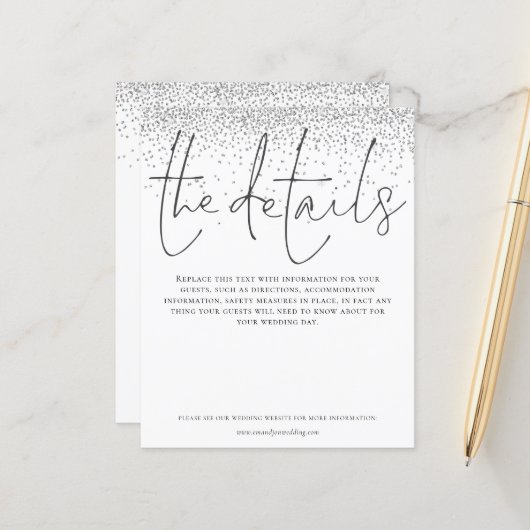 バジェット結婚詳細シルバーグリッターエンクロージャ (正面/裏面インサイチュ)