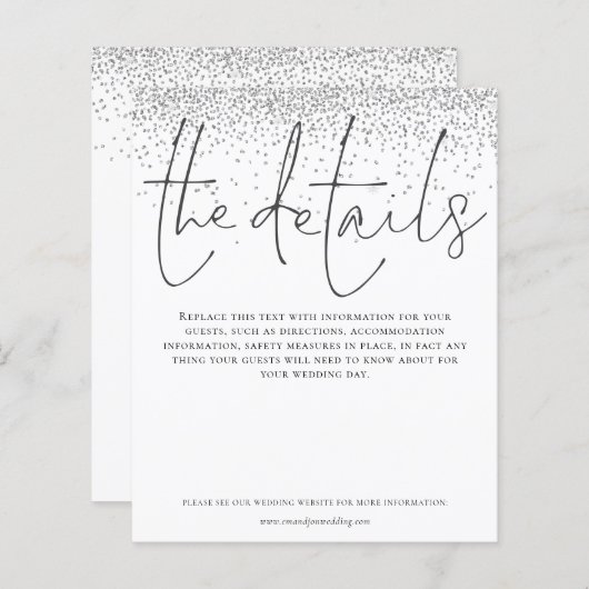 バジェット結婚詳細シルバーグリッターエンクロージャ (正面/裏面)