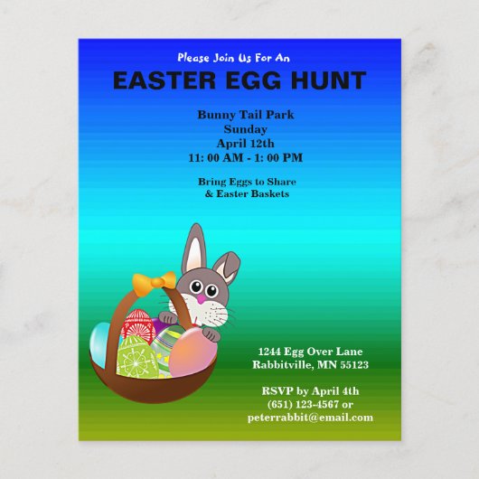 バジェット絵を描エッグ&バニーイースターエッグ狩り チラシ (正面)