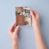 バジェット絵を描テラコッタのシックな写真の招待状 チラシ (手)