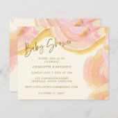 バジェット絵を描抽象芸術スワールピンク赤ちゃんシャワーカード (正面/裏面)