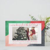 バジェット絵を描抽象芸術ニューホームフォトホリデーカード (スタンド正面)