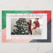 バジェット絵を描抽象芸術ニューホームフォトホリデーカード (正面)