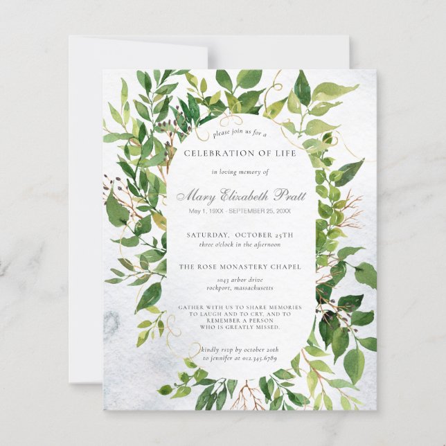 バジェット緑のお祝い・オブ・ライフ葬儀 (正面)