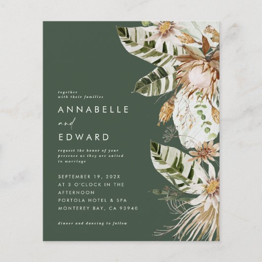 バジェット緑のボヘミアンモダンボタニカルエレガント (正面)