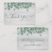 バジェット緑のユーカリ結婚プスのサンキューノート ノートカード (正面/裏面)
