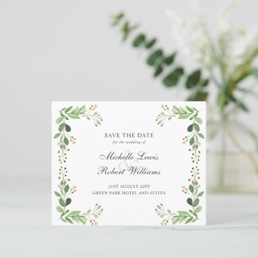 バジェット緑葉の夏の結婚式の日付を保存 (スタンド正面)