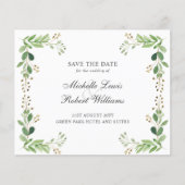 バジェット緑葉の夏の結婚式の日付を保存 (正面)