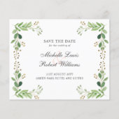 バジェット緑葉の夏の結婚式の日付を保存 (正面)