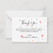 バジェット繊細な写真ベビーサンキューカード ノートカード (裏面)