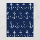 バジェット航海のいかりブライダルシャワーネイビー招待状 (裏面)