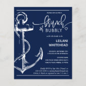 バジェット航海のいかりブライダルシャワーネイビー招待状 (正面)