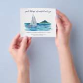 バジェット航海のコースタルウォーター色クリスマスカード チラシ (手)