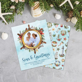 バジェット航海のシーズグリーティングフォトホリデーカード