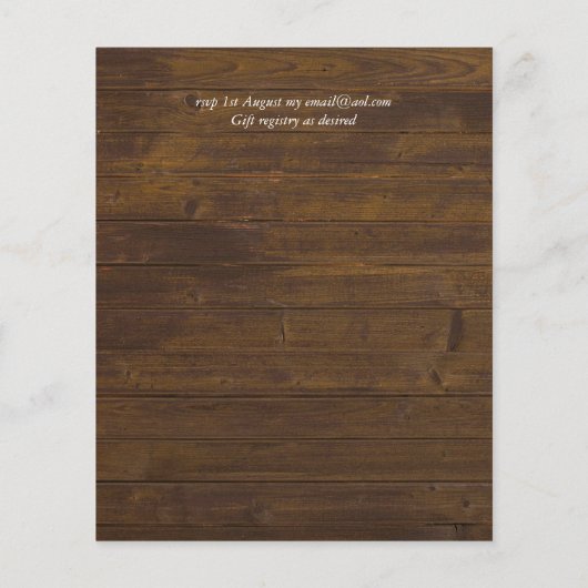 バジェット航海のセーリング目的地ウェディング招待状 (裏面)