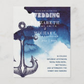 バジェット航海のセーリング目的地ウェディング招待状 (正面)