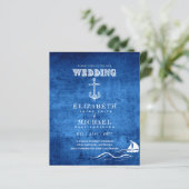 バジェット航海のセーリング目的地ウェディング招待状 (スタンド正面)