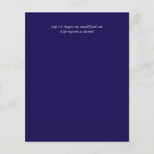 バジェット航海のセーリング目的地ウェディング招待状 (裏面)