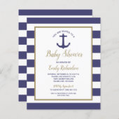 バジェット航海のドライブバイベビーシャワー招待状 (正面/裏面)