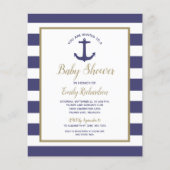 バジェット航海のドライブバイベビーシャワー招待状 (正面)
