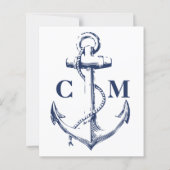 バジェット航海のネイビーいかり退職招待状 (裏面)