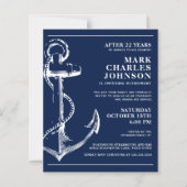 バジェット航海のネイビーいかり退職招待状 (正面)