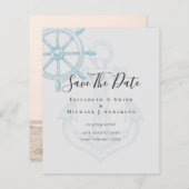 バジェット航海の写真救日付き海ビーチ海 (正面/裏面)