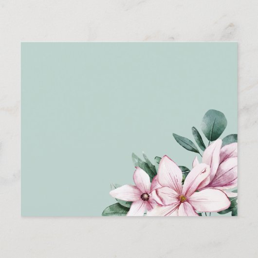 バジェット色彩の鮮やかマグノリアと葉 |ありがとうございます (裏面)