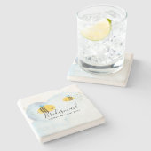 バジェット花嫁ブライダルパーティギフトバンブルミツバチ ストーンコースター (横)