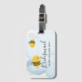 バジェット花嫁ブライダルパーティギフトバンブルミツバチ ラゲッジタグ (正面縦)