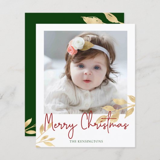 バジェット葉クリスマス金ゴールドグリーンホリデーフォト