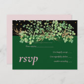 バジェット葉グリーンリーズナイトスカイ結婚ズ インビテーションポストカード (正面/裏面)