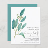 バジェット葉ブルー結婚夕べパーティー (正面/裏面)