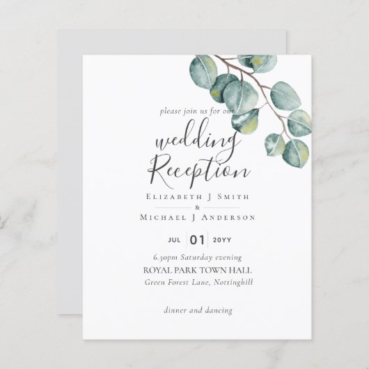 バジェット葉ユーカリウエディングレセプション夕べ (正面/裏面)