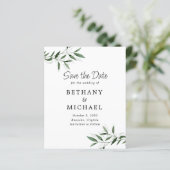 バジェット葉ユーカリウエディング日付を保存 (スタンド正面)