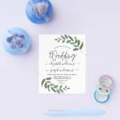 バジェット葉ユーカリプトゥスグリーン結婚リー チラシ (シングル)