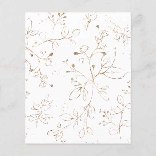 バジェット葉ユーカリ結婚ス&金ゴールド素朴ズ (裏面)