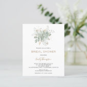 バジェット葉金ゴールドセージブライダルシャワー招待状 (スタンド正面)