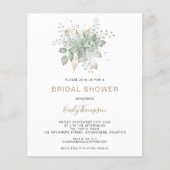 バジェット葉金ゴールドセージブライダルシャワー招待状 (正面)