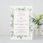 バジェット葉金ゴールド結婚セージの大きな招待状 (スタンド正面)